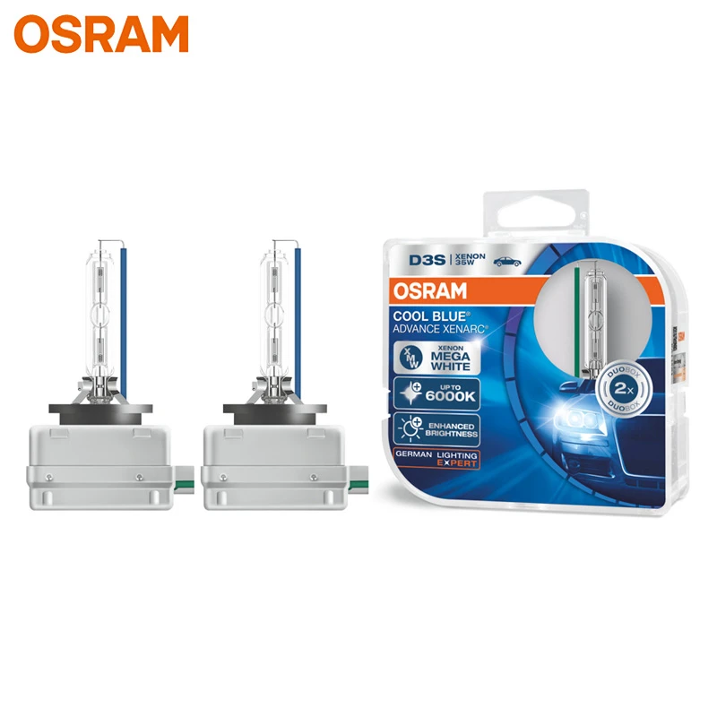 OSRAM D3S 66340CBA HCB Xenon HID Cool Blue Advance Duo Box 6000K Mega