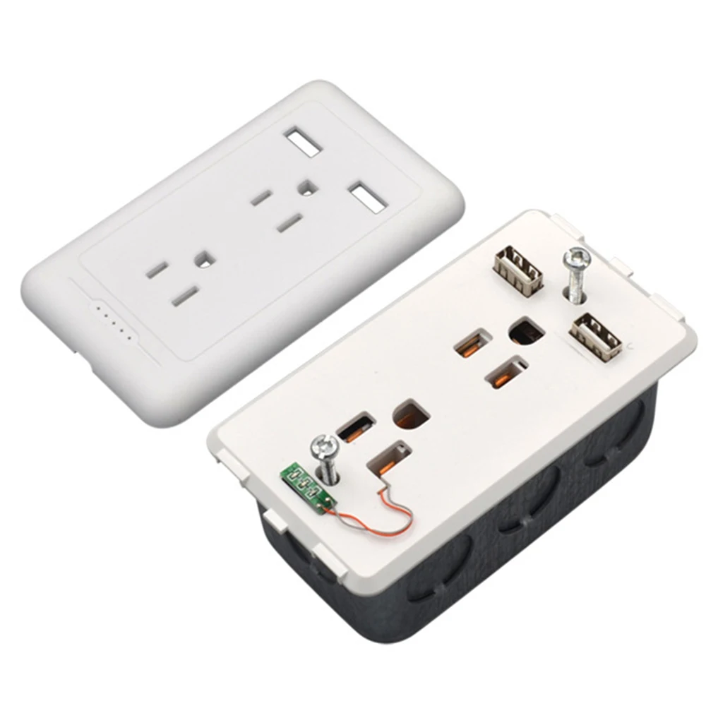 US Wall Plates Outlet with Dual USB Charger Electrical Socket 15A Tamper Resistant Duplex Receptacle UL listed Home Improvement