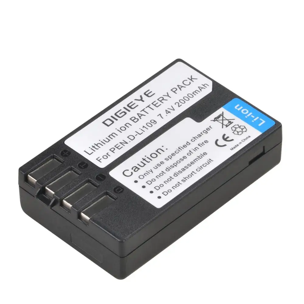 Rechargeable Battery Camera Battery 2000mAh D-Li109 D Li109 DLi109 Rechargeable Battery for Pentax K-70 K70 K-50 K50 K-30 K30 K-S1 KS1 K-S2 KS2 K-r Digital Camera