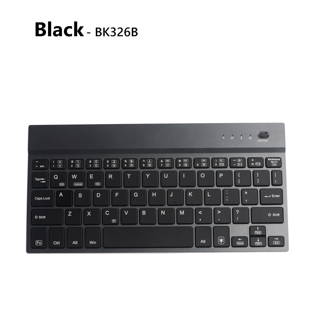 AVATTO 4mm Super Slim Aluminum Alloy 7 Color Backlit Mini Bluetooth Tablet Keyboard For Android, Mac iOS, Windows Tablet Phone - Цвет: BK326B  Black