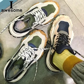 

Genuine Leather 2020 New Spring Women Mesh Sneakers Shoes Lace-up Urban Waxed Full Grain Leather Atheletic Women Shoes Outsole