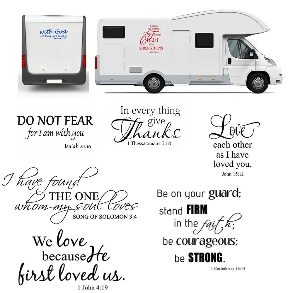 Vinyl Graphic BIBLE VERSE STICKER Camper Car Caravan Stickers Decals