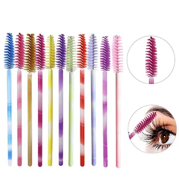 

50pcs Disposable Shiny Mascara Wands Applicator Micro Eyebrow Brush for Eyelash Extension Beauty Makeup Cosmetic Tools Supplies