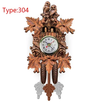 

Cuckoo Wood Vintage Decorative Bird Living Room Home Pendulum Wall Clock Hanging