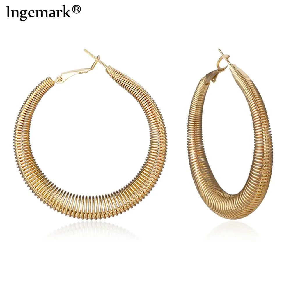 

Gotic Punk Big Circle Hoop Earrings for Women Brincos Statement Oversize Hip Hop Ball Geometric Round Earring Women Rock Jewelry