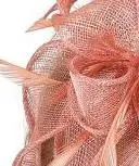 21 цвет Элегантная Дамская Шляпка с перьями для коктейлей Женская шляпка для чародейки Высокое качество sinamay свадебные головные уборы аксессуары - Цвет: peach