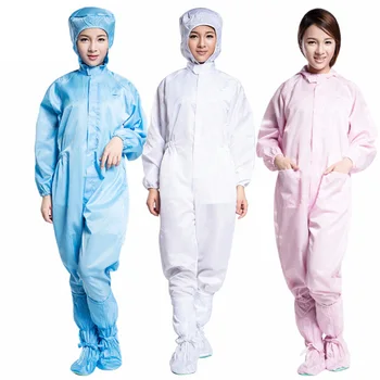 

Disposable Coverall Siamese Anti-static Oil-Resistant Electronics Food Factory Wear Work Overalls Protective Clothing Suit S~4XL