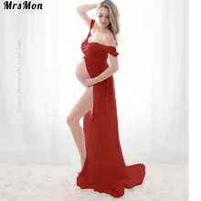Беременная женщина портрет фотография перед открытым шваброй пол Longuette Материнство платье фотография zwangerschapsjurk fotoshoot