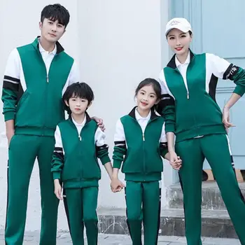 

KE Spring and autumn leisure sports suits men women kids child to big plus extra size students sportswear tracksuit sports wear