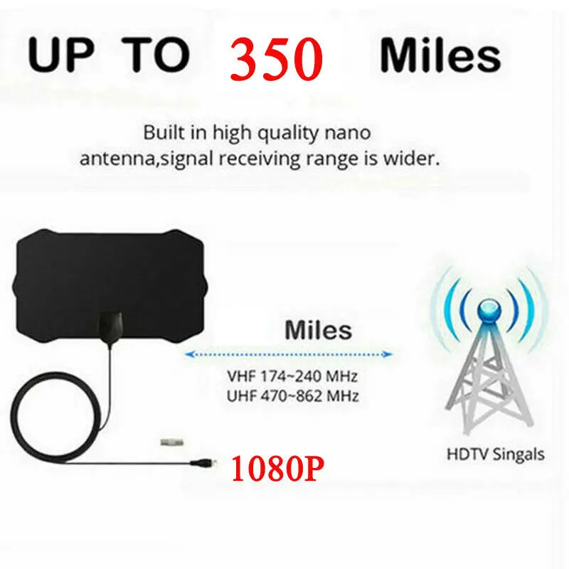 200 Mile Range Внутренняя антенна ТВ цифровая HD Skywire 1080p Sky Link кабельная антенна с усилением сигнала Усилитель активная Крытая антенна HD