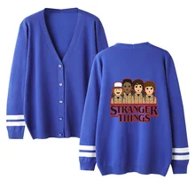 Kpop, милый мужской кардиган с v-образным вырезом, свитер, Осень-зима, темно-синий цвет, длинный рукав, теплая верхняя одежда, вязаные повседневные свитеры