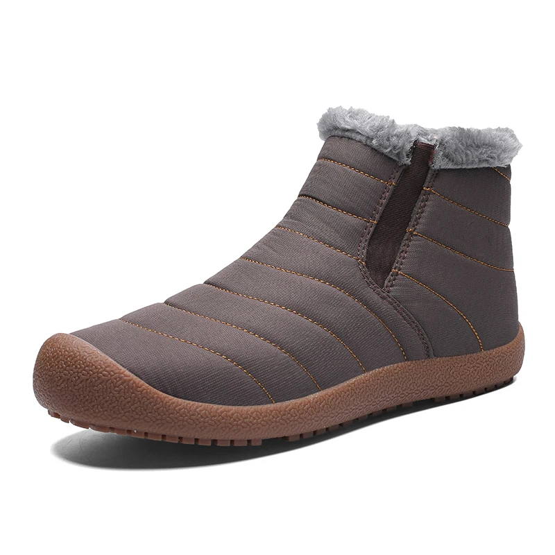 

High Quality Men Winter Snow Shoes Plush Fur Lace-Up Men Boots Footwear Comfortable Outdoor Safety Shoes Boots Flat Rubber Shoes
