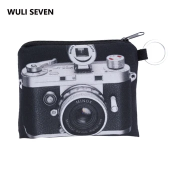 

WULI SEVEN Cute Camera Design Coin Purse 3D Digital Printing Small Bag Key Ring Change Pouch Woman Fantasy Coin Purse