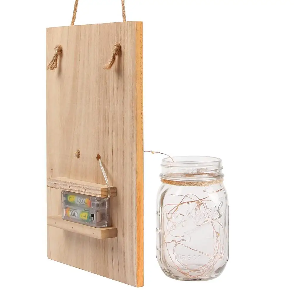 Mason Jar бра Настенный декор с светодиодный Сказочный свет деревенская ваза для домашнего декора для дома сада спальни