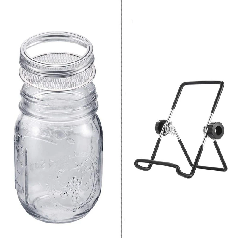 Прорастание крышка комплект Sprouting Mason Jar 6 упаковка, нержавеющая сталь Sprouting Rack широкий рот Mason Jar
