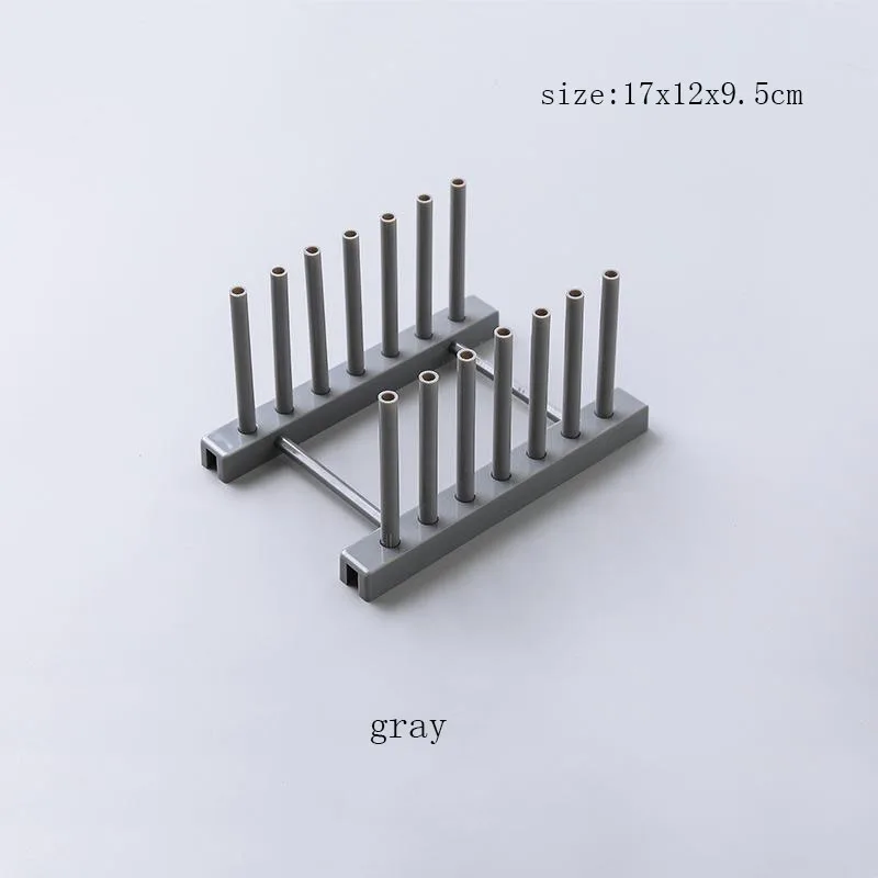 Gray Пластиковая сушилка для посуды кухонная Съемная сушилка для тарелок Органайзер чашки тарелки Сушилка сушилка стойка-держатель для хранения аксессуары - Цвет: Gray
