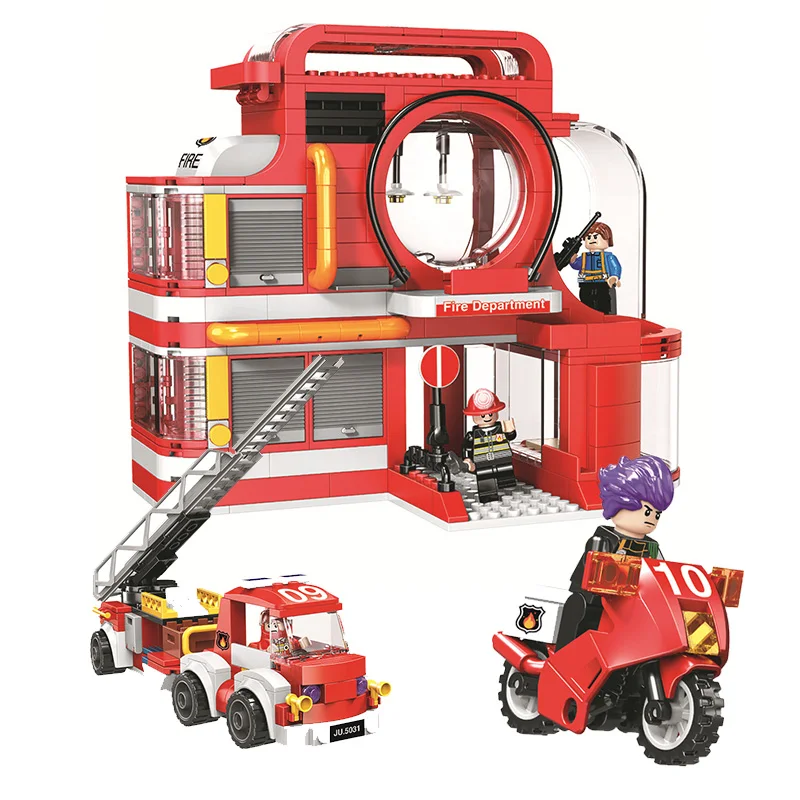 

5031 Fit Police City Series fire department plane fire car Set Mini Figure Educational Building Blocks Toy for Children Gift