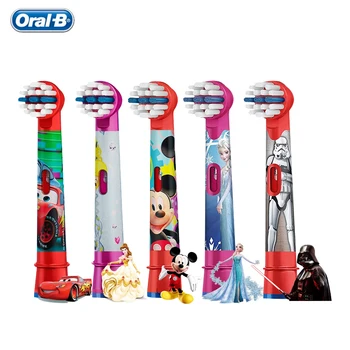 

Oral B Kids Brush Heads Electric Toothbrush Replacement Heads Cartoon Round Rotation Soft Refills for Ages 3+ Children 4pc/pack