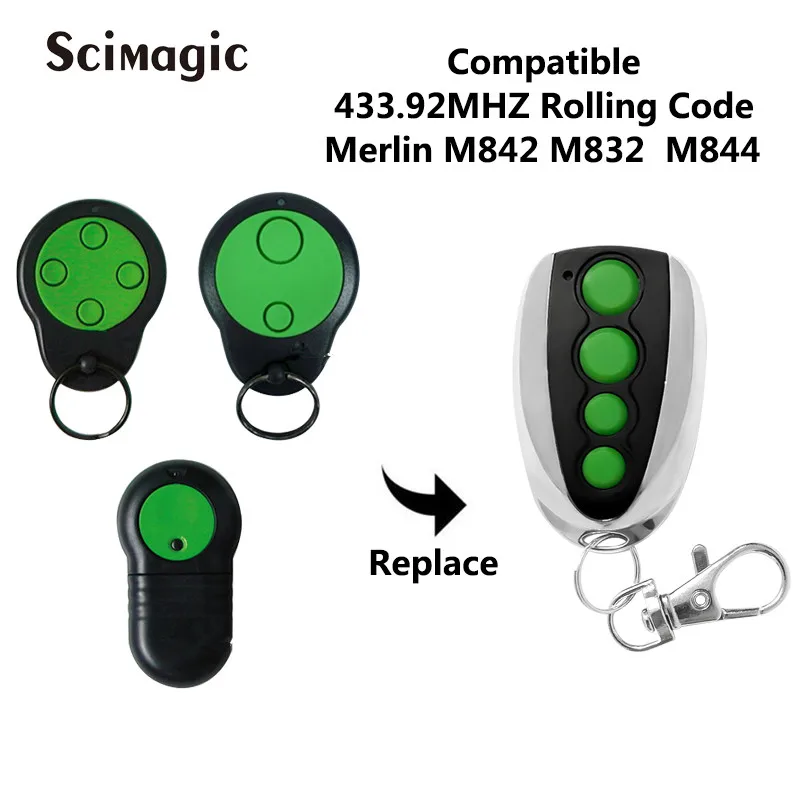 

Brand New Garage Door Remote Control Merlin M842 M844 Dark Green 433.92MHz Rolling Code