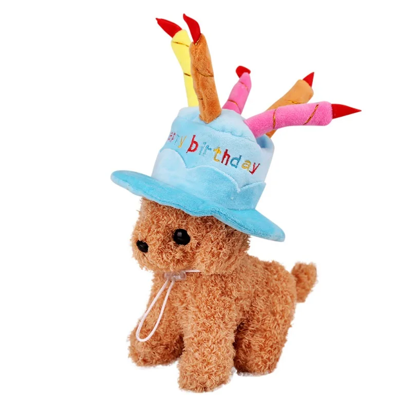 Cute Pets Dog Cats Birthday Caps Adjustable Corduroy Colorful Candles Small/Medium Hat Puppy Cosplay Costume Headwear | Дом и сад