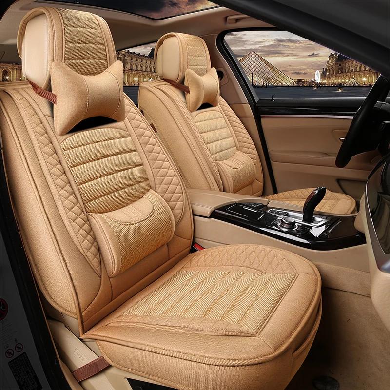 

High end flax fiber car seat cover for Toyota 4 RUNNER 86 ALPHARD ALTIS AVALON CAMRY CELICA CH-R COROLLA CORONA EXSIOR FJ CRUISE