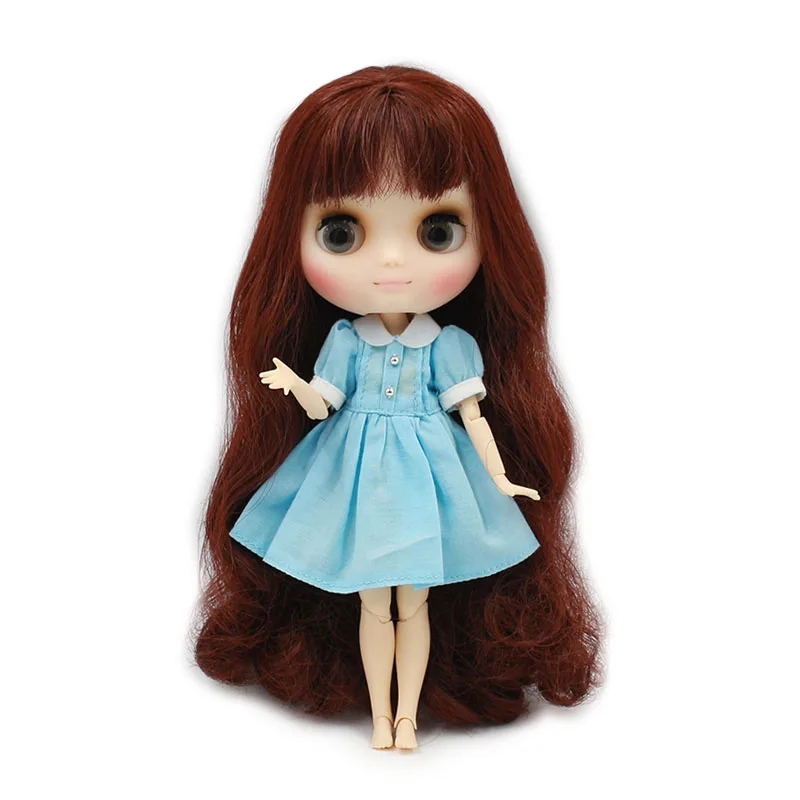 1/8 платье средней длины милое Повседневное платье с фабрики Blyth Doll простое платье костюм для 20 см BJD куклы аксессуары