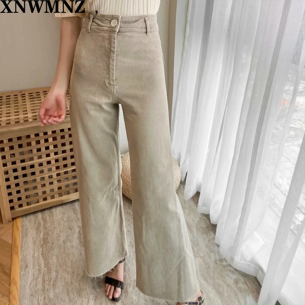 HIGH-WAISTED ZW MARINE STRAIGHT JEANS - Stone