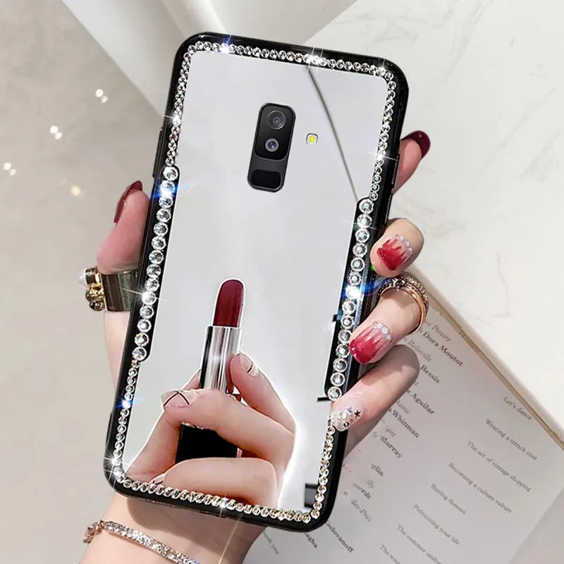 Зеркальный чехол со стразами для Samsung Galaxy A6 Plus A8 A71 A51 S10 S8 S9 A40 A50 A70 A10 A20 e A30 s телефона