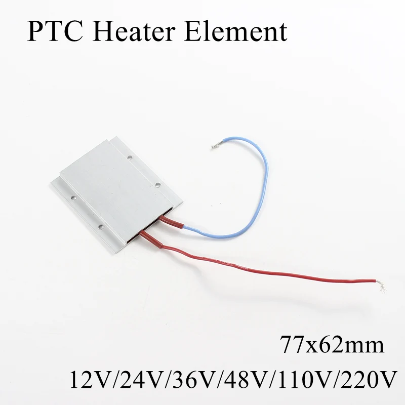 1 шт. 77x62 мм 12 в 230 градусов Цельсия Алюминиевый PTC нагревательный элемент постоянный термостат термистор Датчик нагрева воздуха с оболочкой