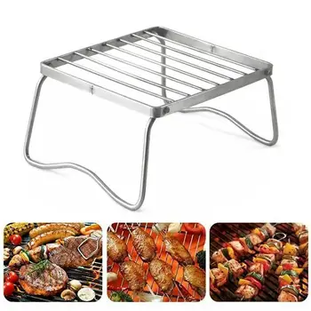 

Barbecue Grill Portable Foldable Universal Stainless Garden Rack Food Outdoor Camping Travel Accessories Lightweight Steel M1K9