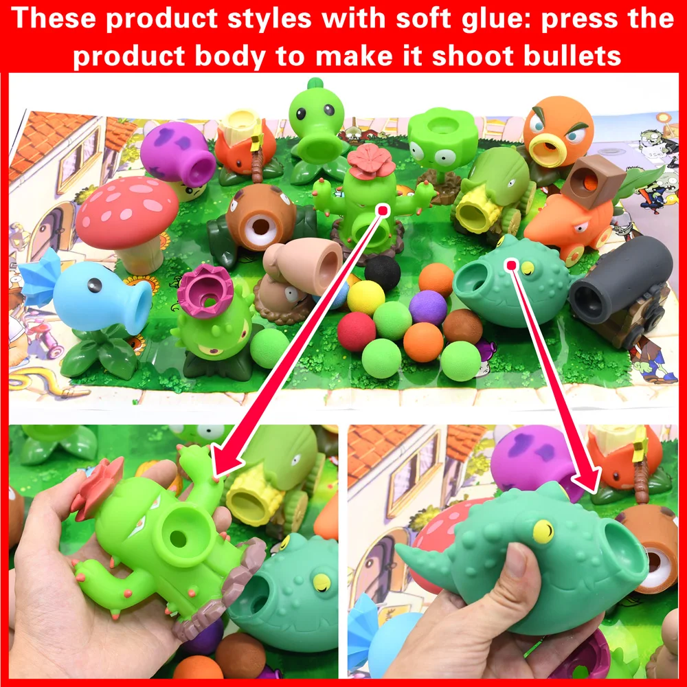 thumbnail image 5 of 1 pieza PVZ PLANTS VS ZOMBIES 2 Peashooter Gatling Pea Shooter PVC figura de acción modelo de juguete muñecas de tiro juguete niños regalos para niños, 5 of 5