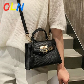 

OLN Original Stitching Women's Shoulder Bag Lizard Pattern Lock Women Shoulder Messenger Bag Designer Brand Women Messenger Bags