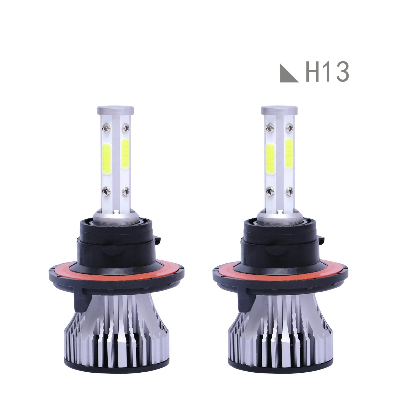

2pcs/set X15-COB Car Vehicle Automobile LED Front Lights Bulbs Lamps H13 Aviation Aluminum Headlight 6500K IP67 50*40mm