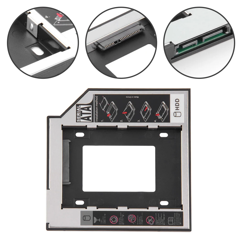12,7 мм 2nd HDD Caddy для 2," 2 ТБ SATA 3,0 SSD корпус корпуса жесткого диска+ светодиодный адаптер для ноутбука DVD cd-rom Optibay
