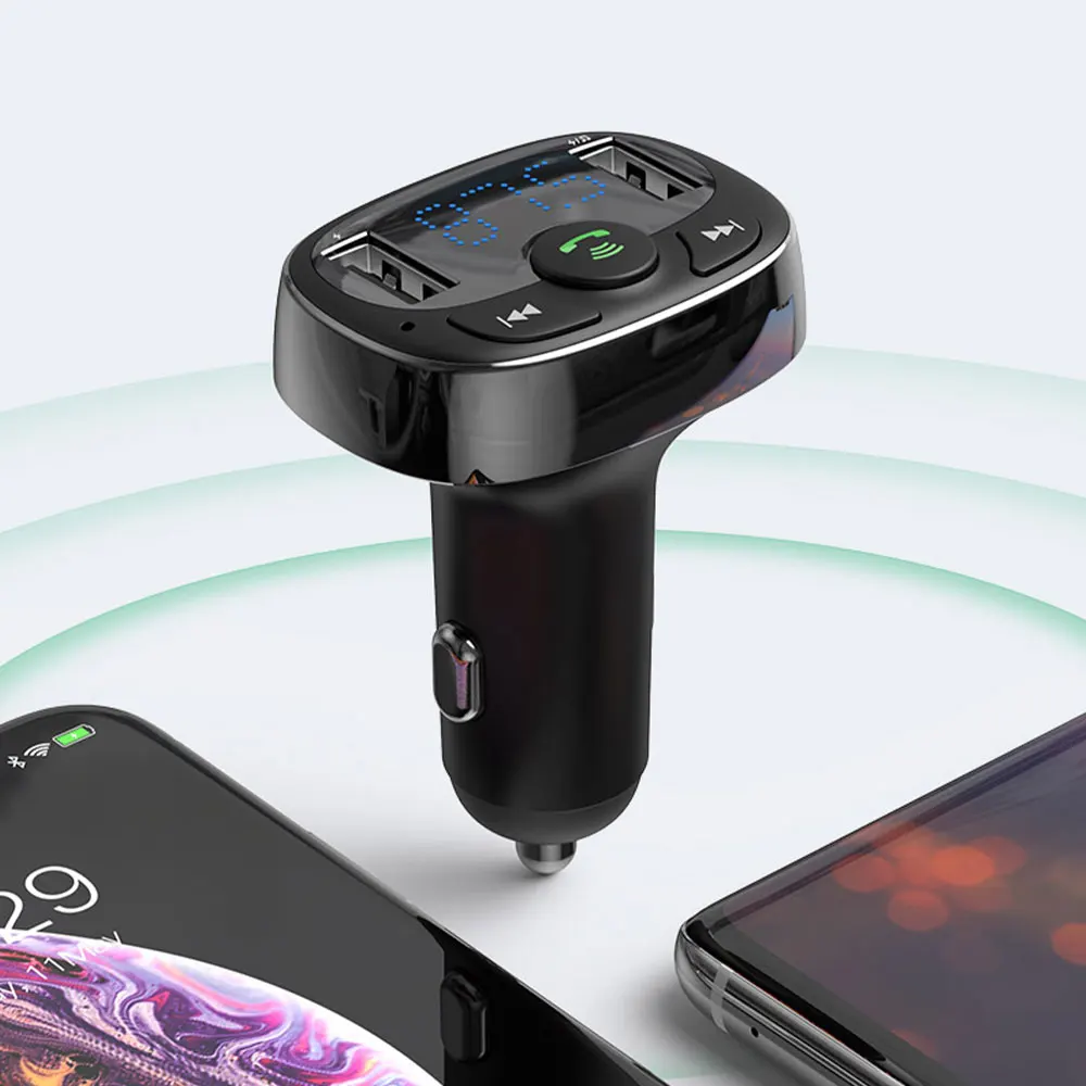 Baseus fm-передатчик модулятор Bluetooth Handsfree автомобильный комплект аудио MP3 музыкальный плеер с 3.4A двойное автомобильное usb-устройство для зарядки телефона