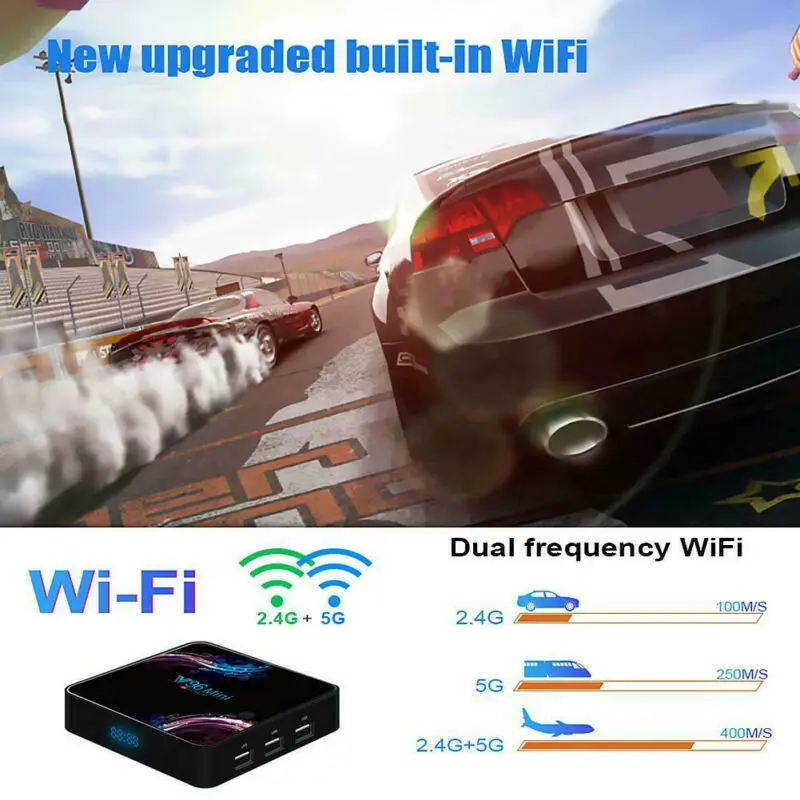 V96 6K Android 9.0 Smart TV Set-top Box 4G+32/64/128G WiFi BT TV Box Media Player US/UK/EU/AUPlug V96 6K Android 9.0 Smart TV Set-top Box 4G+32/64/128G WiFi BT TV Box Media Player US/UK/EU/AUPlug