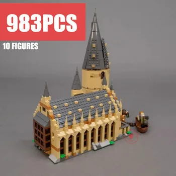 

New Movie Hogwarts Great Wall Fit LeGINGlys Castle Villa House Figures Potter Building Blocks Bricks Model Kid Toy 75954 Gift