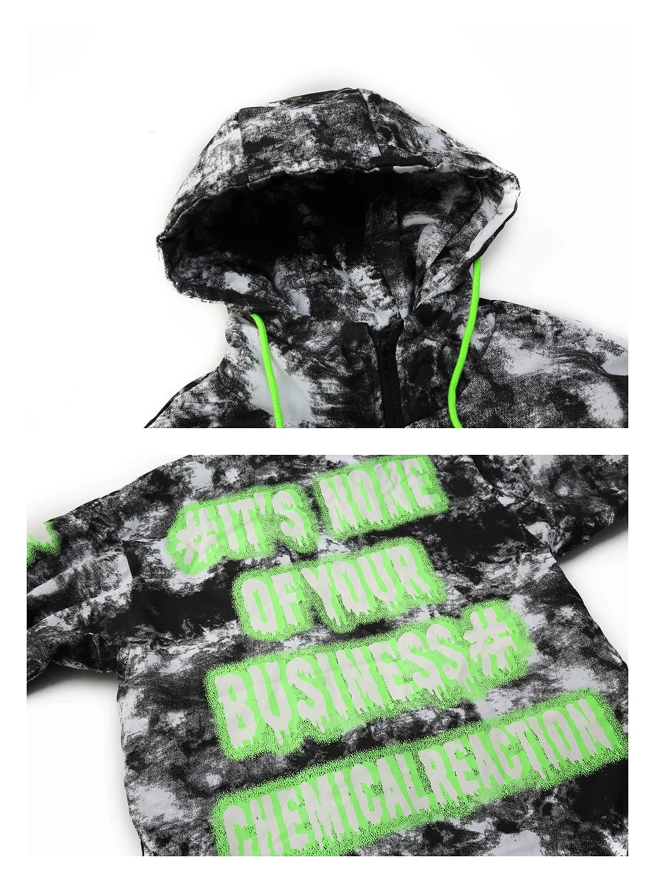 Tie Dye Hooded Jackets Streetwear Hip Hop Coats Autumn Zipper Hoodie Jacket Male Hip Hop Casual Windbreaker Coat tops