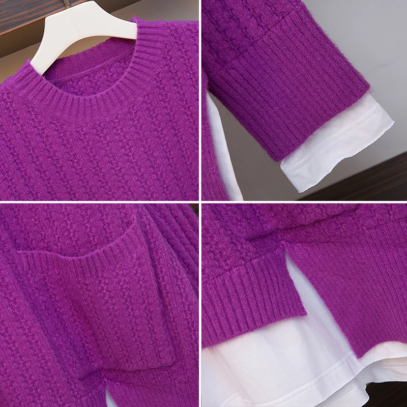 ARCSINX, женский свитер размера плюс, 3XL, 4XL, XXL, модный, корейский стиль, Pull Femme, Повседневный, осень, зима, длинный рукав, пуловер для женщин
