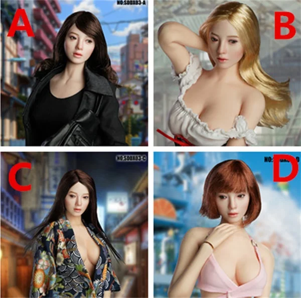 

Женская скульптура с движущимися глазами и головой в масштабе 1/6, модель SDDX03 A/B/C/D, подходит для тела 12 дюймов Ph, экшн-фигурка в наличии