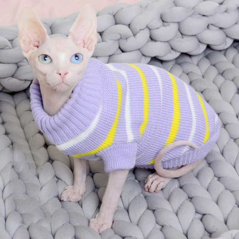 Winter Warm Sphynx Cat Clothes Puppy Kitten Knitted Sweater