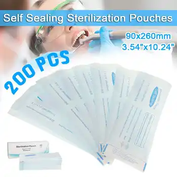 

200pcs/box Self-sealing Sterilization Pouches Bags 90x260mm Medical-grade Bag Disposable for Dental Tattoo Accessories Supplies