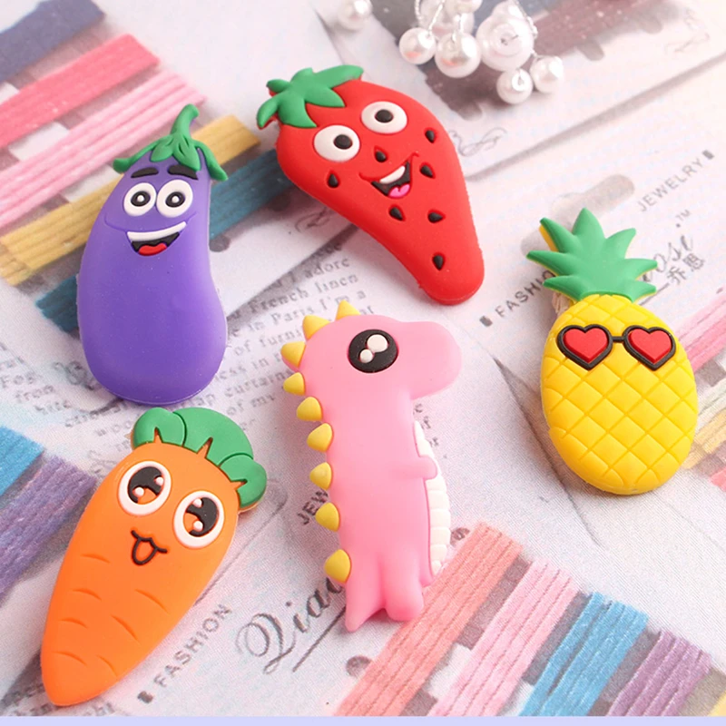 

5pcs/Set Cute Cartoon Fruit Barrettes For Children Animal Vegetable Carrot Hair Clips Toddler Hair Accessories Unicorn Hairpins
