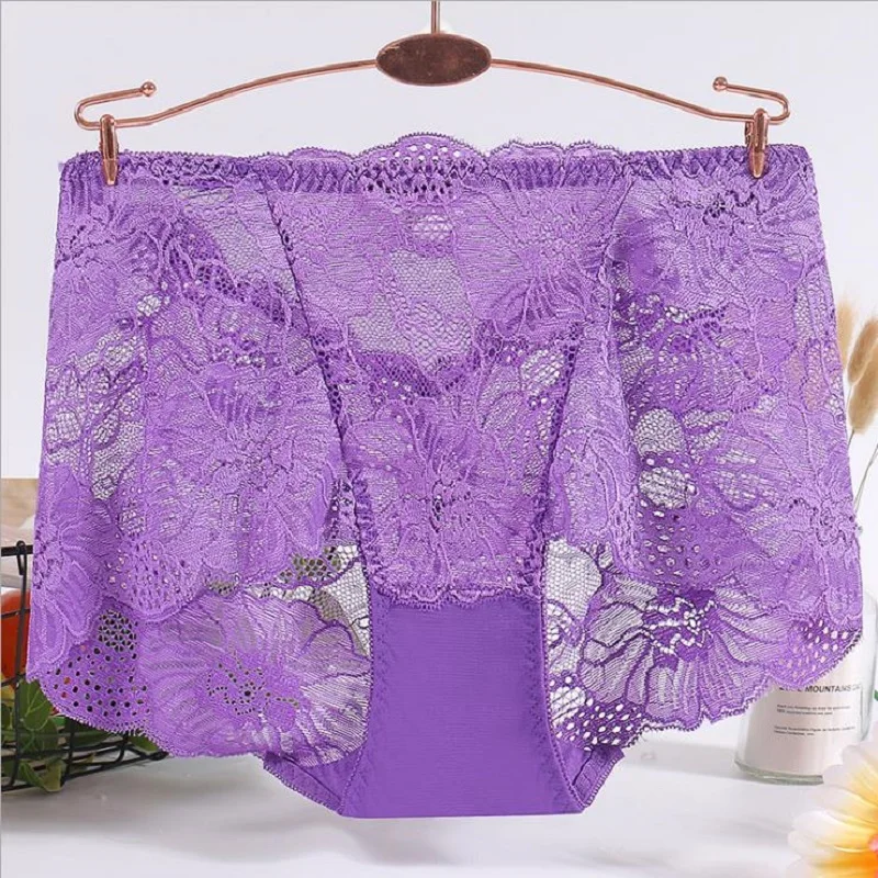 purple Сексуальные кружевные трусики, Дамское Сетчатое просвечивающее нижнее белье, дышащее кружевное нижнее белье, цвет шелковистый прочный - Цвет: purple