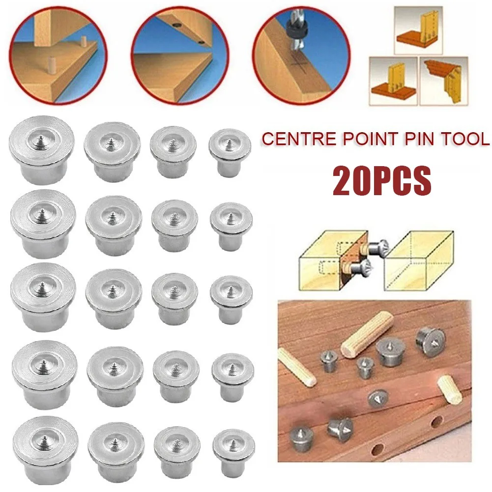 20pcs Dowel Center Pin Set 6/8/10/12mm Wood Marker Wooden Tarugos