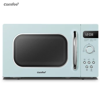 

COMFEE Blue Retro Style 800w 20L Microwave Oven With 8 Auto Menus 5 Cooking Power Levels and Express Cook Button Apricot Cream
