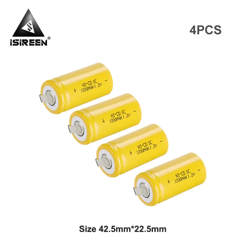 

1.2V 1200mAh Subc Ni CD Battery Cells DIY Rechargeable SC Ni-CD Power Tool Battery Packs Electric Smoke Alarms Free Shipping