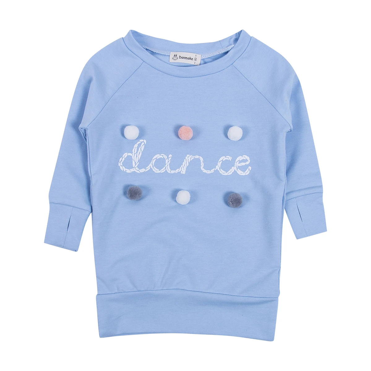 Одежда для маленьких девочек; платье; свитер; хлопковый теплый плюшевый свитер с круглыми косами; Детские футболки; платье; свитер для Girls1-5Years - Цвет: Синий