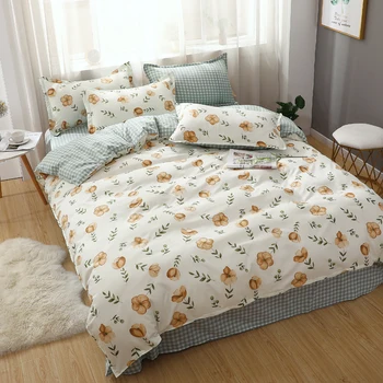

kawaii nordic bedding set duvet cover bed sheets and pillowcases cute bed linen for kids children adult single queen king size