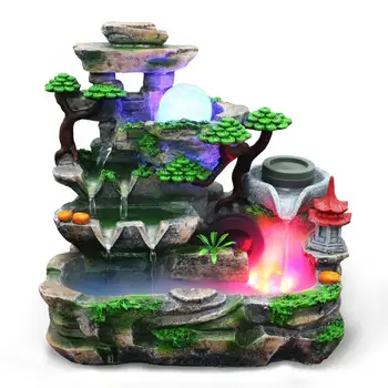 

Fountain Landscape Unique Resin Desktop Water Fountain Landscape Decoration Home Ornament with Atomization Effect Home Decore